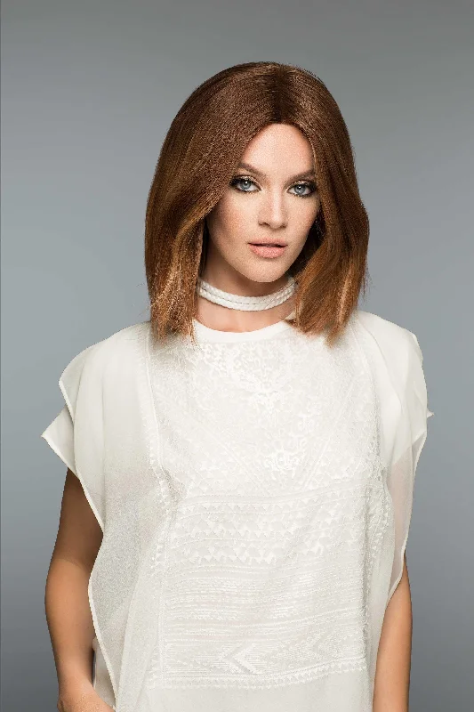 Human - hair wig with a side - swept bang for a sophisticated look123 Barbara by WIGPRO - Mono-Top, Machine Back Wig