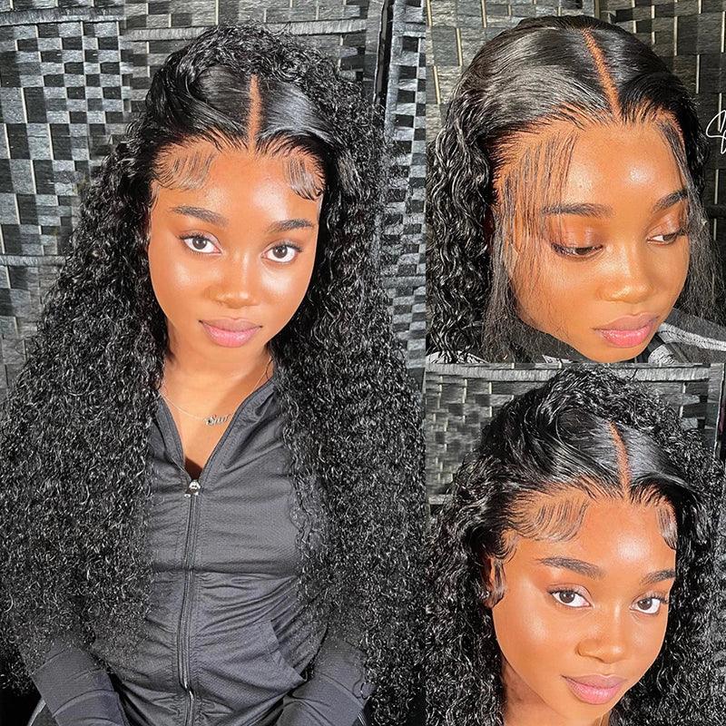 Lace wig with a pre - bleached knot for a natural - looking scalp13*6*1 T Part Lace Wig Brazilian Curly Wave Human Hair Wigs High Density