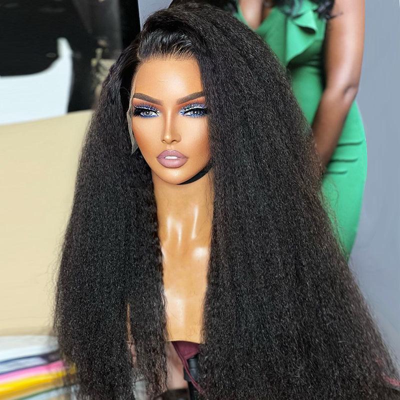 Lace wig with a natural - looking root for a more realistic look13x4 13x6 Real HD Lace Frontal Wig Kinky Straight Virgin Human Hair