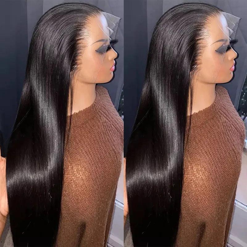 Lace wig with a 13x4 lace frontal for a wide - parting area13x4 13x6 Real HD Lace Frontal Wig Straight Virgin Human Hair