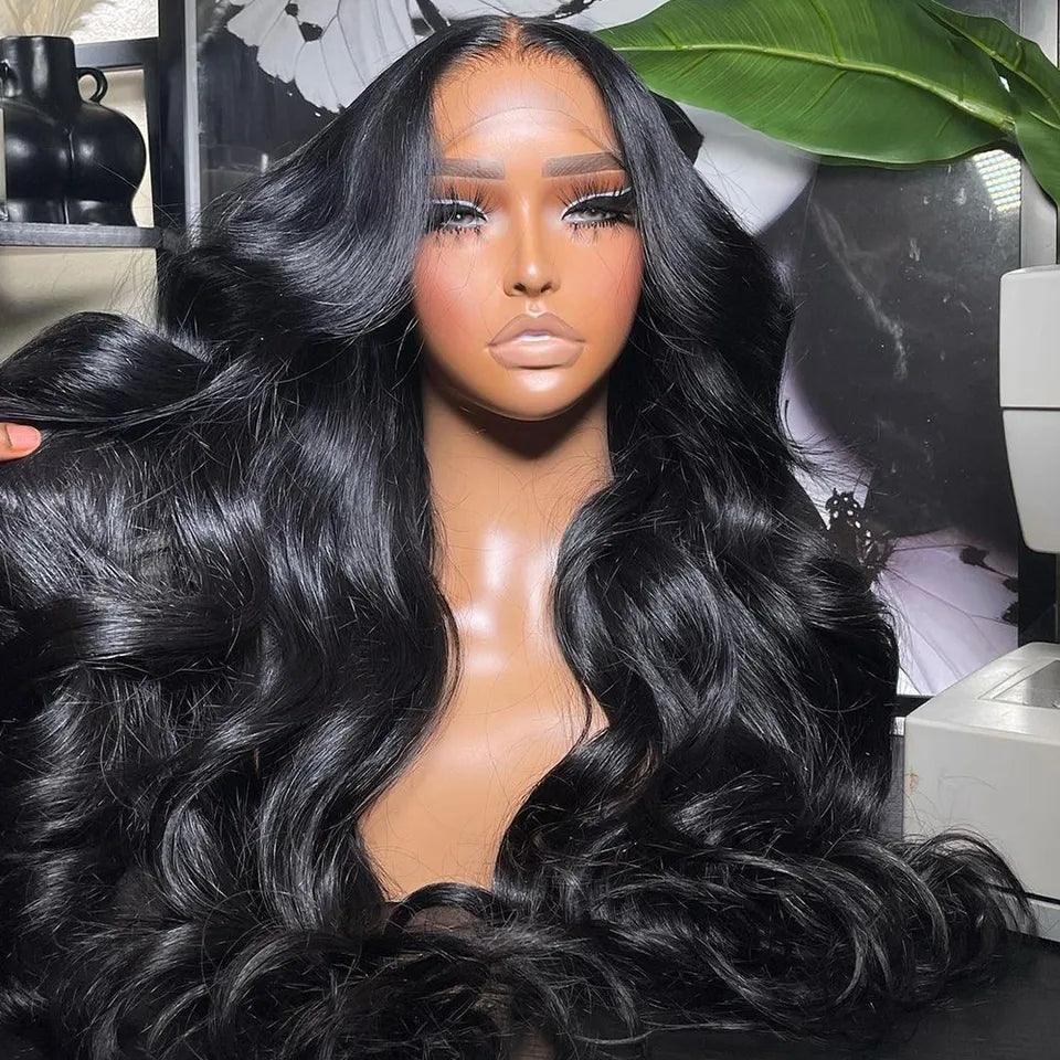 Lace wig with a 13x4 lace frontal for a wide - parting area13x4 13x6 Transparent Lace Frontal Wig Body Wave Virgin Human Hair