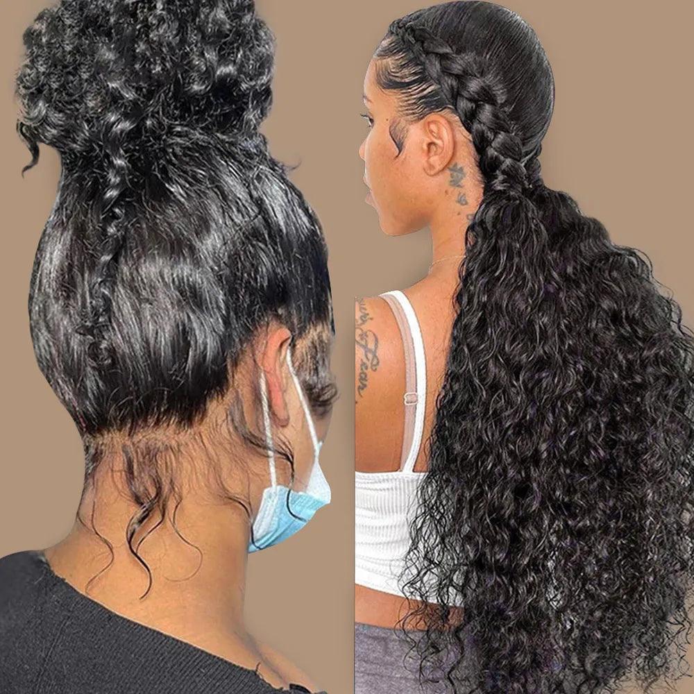 Full - lace wig with a natural - looking hairline for a seamless appearance360 Lace Frontal Wig Brazilian Curly Wave Virgin Human Hair