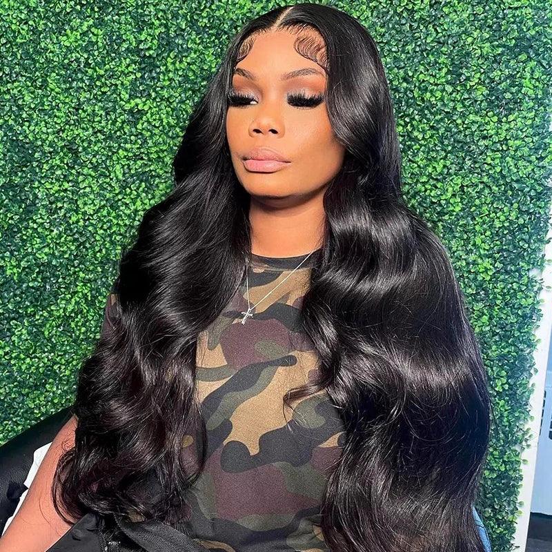 Lace wig with a 13x4 lace frontal for a wide - parting area5x5 Undetectable HD Lace Closure Wig Body Wave Human Hair