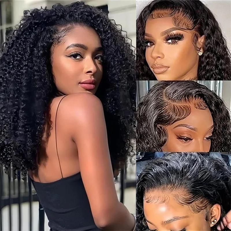 Human - hair colored wig for a natural and luxurious feel6x6 Lace Closure Wigs Human Hair Ready to Wear and Go Glueless Wigs Human Hair Kinky Curly Human Hair Wigs