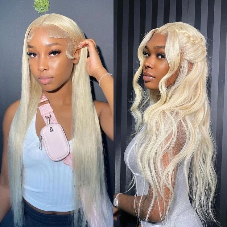 Colored wig with a silk - base cap for a comfortable and smooth feelAlibonnie 13x6 Blonde Lace Frontal Wigs Straight 613 Transparent Lace Wigs With Super Natural Hairline