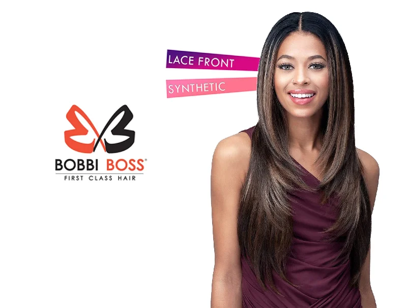 Lace wig with a side - swept bang for a sophisticated lookBOBBI BOSS LACE WIG - MLF604 CATHERINE