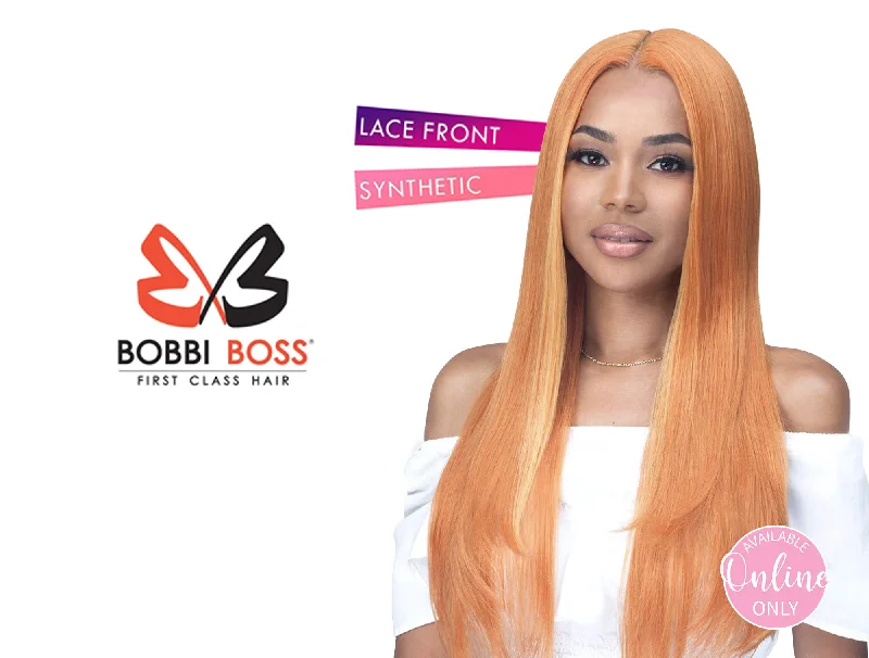 Lace wig with a platinum - blonde color for a bold and trendy lookBOBBI BOSS SYNTHETIC LACE SERIES WIG-MLF903 CAMPBELL