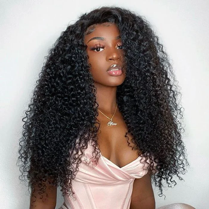 Human - hair wig with a natural - looking root for a more realistic lookBrazilian Kinky Curly Wig Human Hair Wigs for Women 4x4 5x5 Lace Closure Wig Curly Human Hair Wig