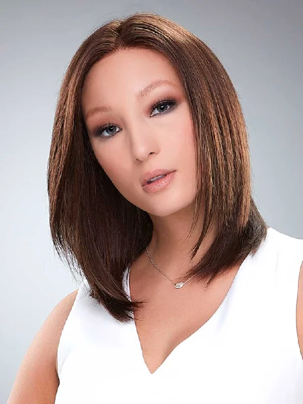 Human - hair wig with a 180 - density for a full and thick appearanceCarrie Hand-Tied Human Hair wig - Jon Renau Exclusive SmartLace Collection