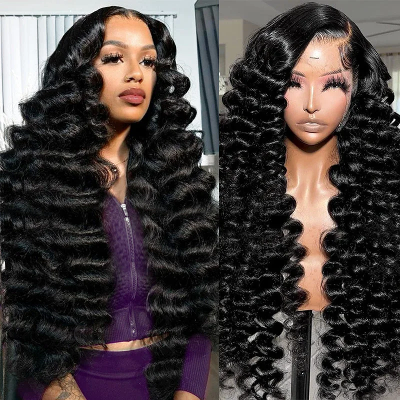 Virgin - human - hair wig with a natural - looking texture for a luxurious feelIshow Loose Deep Wave Wig HD Lace Front Wigs 13x4 Lace Frontal Wig Glueless Human Hair Wigs