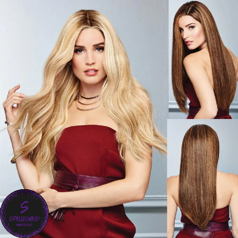 Human - hair wig with a wispy fringe for a soft and feminine lookGlamour And More - Couture 100% Remy Human Hair Collection by Raquel Welch