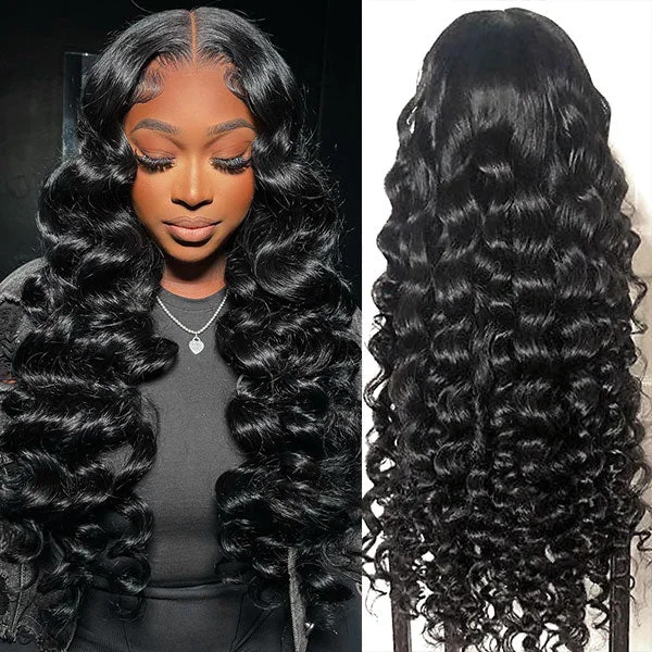 Human - hair wig with a straight texture for a sleek and minimalist lookIshow Loose Deep Wave HD Lace Frontal Wig Pre-Plucked Glueless Human Hair Wigs 13x4 Transparent Lace Wig