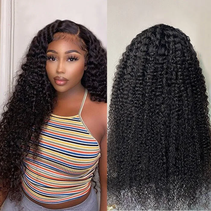 Peruvian - human - hair wig with a soft and manageable feelHD Lace Frontal Wigs Brazilian Human Hair Jerry Curly Wig