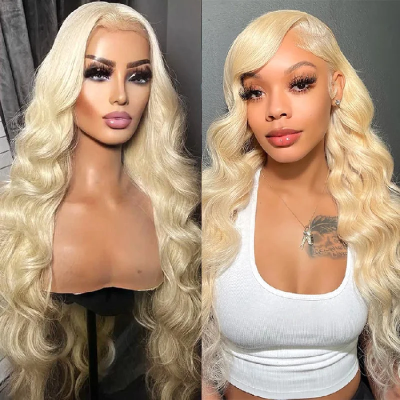 Colored wig with a 150 - density for a full and thick appearanceHot Star HD Transparent 13x4 13x6 613 Blonde Lace Front Human Hair Frontal Wigs Body Wave