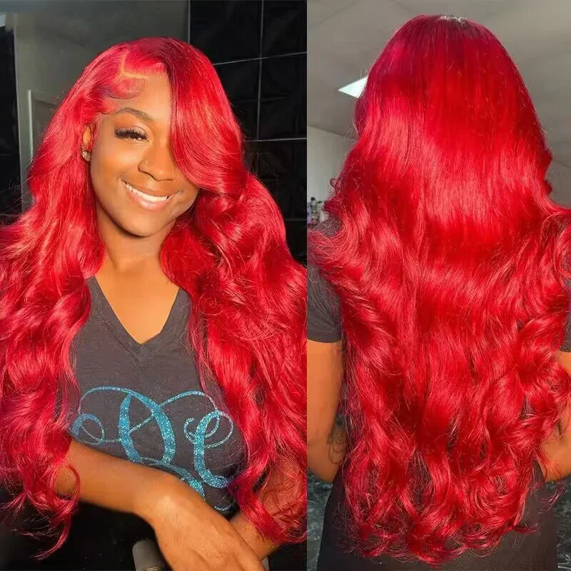 Adjustable - cap human - hair wig for a comfortable fitIshow PPB™ Invisible Knots Colored Glueless Wigs Red/ P10/613 Highlight 99j Burgundy Color Body Wave Ready To Wear Lace Frontal Wigs