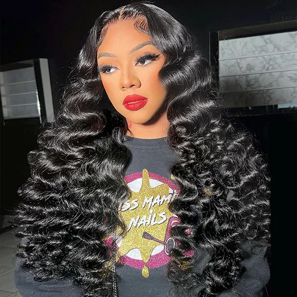 Human - hair wig with a straight texture for a sleek and minimalist lookIshow Invisible Knots HD Lace Glueless Human Hair Wigs Loose Deep Wave Wig PPB™ Ready To Wear Pre Cut Wigs