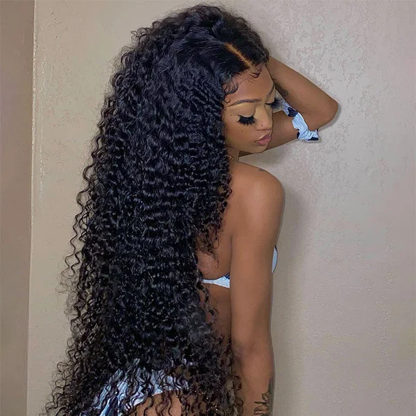 Human - hair wig with a silk - base cap for a comfortable and smooth feelIshow PPB™ Invisible Knots HD Lace Water Wave Human Hair Wigs Pre Cut Wigs Glueless Wig Pre Plucked