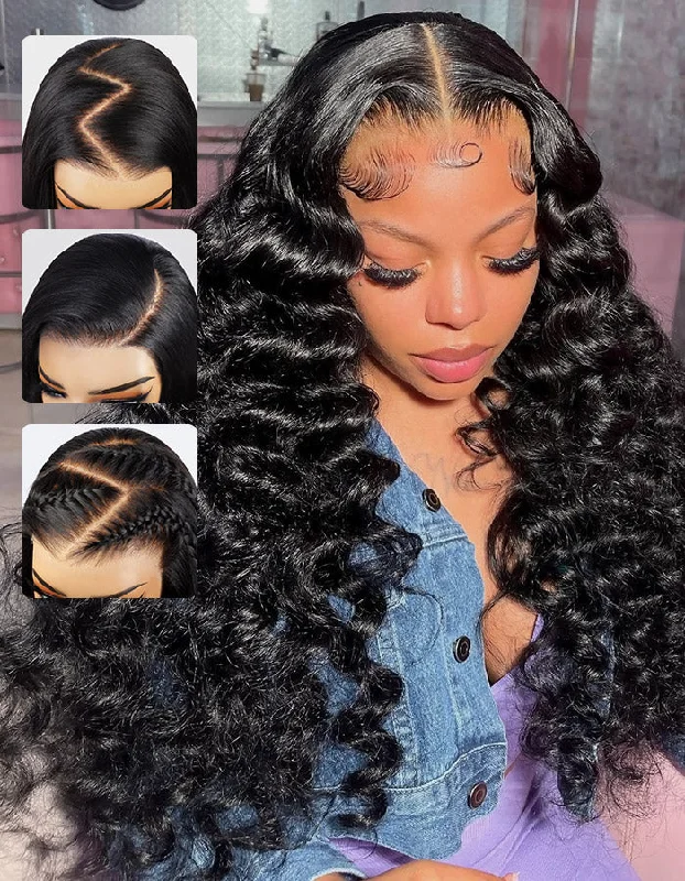 Human - hair wig with a honey - blonde color for a warm and sunny lookIshow PPB™ Invisible Knots 7x6 HD Lace Closure Wigs Ready To Wear PartingMax Loose Deep Wave Wigs Beginner Friendly