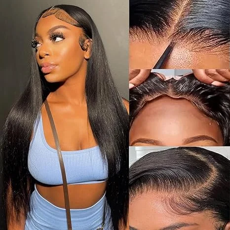 Colored wig with a 150 - density for a full and thick appearanceLemoda 6x6 HD Transparent Lace Closure Wig Wear&Go Glueless Wig 180% Human Hair for Balck Women