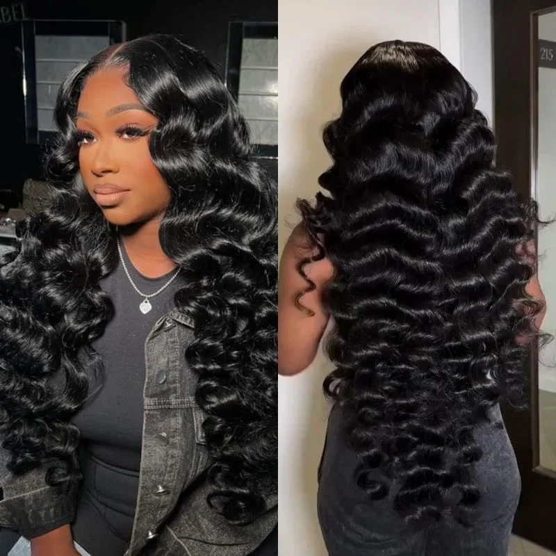 Human - hair wig with a pre - plucked hairline for a more natural lookIshow Loose Deep Wave Lace Front Wig 13x4 Lace Frontal Wig 200% Density HD Transparent Lace Wig Malaysian Remy Human Hair Wigs