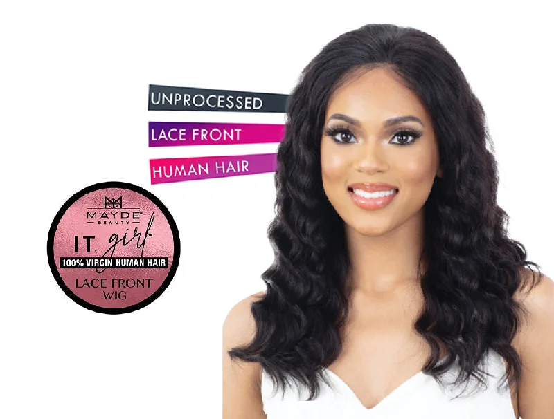 Lace wig with a 200 - density for a full and thick appearanceMAYDE BEAUTY IT GIRL 100% VIRGIN HUMAN HAIR LACE FRONT WIG SANIYA 20"