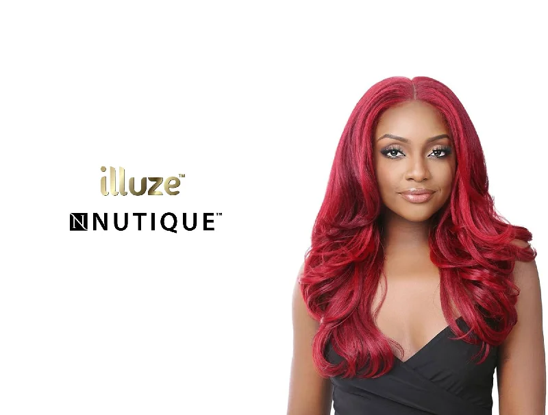 Lace wig with a side - swept bang for a sophisticated lookNUTIQUE ILLUZE GLUELESS 13X5 HD LACE FRONT WIG - SOLMINA