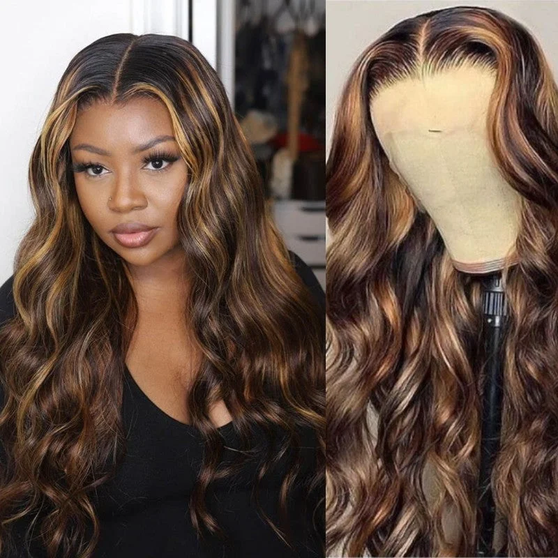 Colored wig with a purple - violet shade for a regal and elegant lookPre Everything Wigs for Beginners Balayage Highlight Wigs Body Wave Wig Glueless Pre Bleached Pre Cut HD Lace Wigs