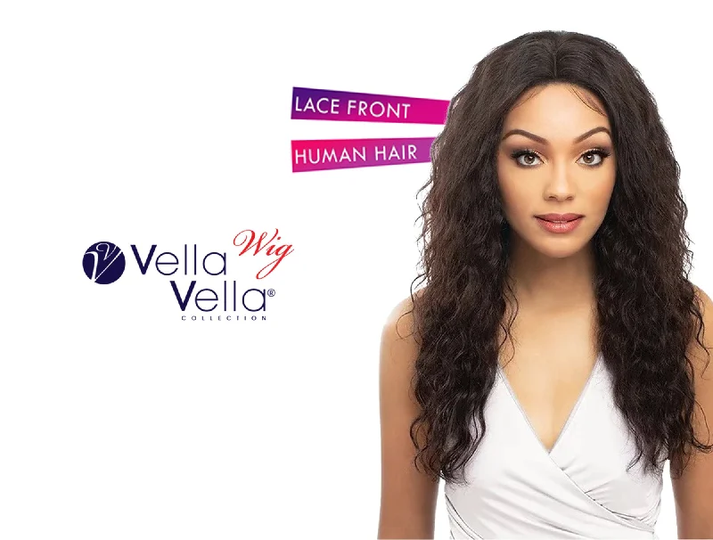 Lace wig with a pre - plucked hairline for a more natural lookSENSUAL VELLA VELLA 360 UHD 100% NATURAL HUMAN HAIR LACE WIG - SASSY CURL 26"