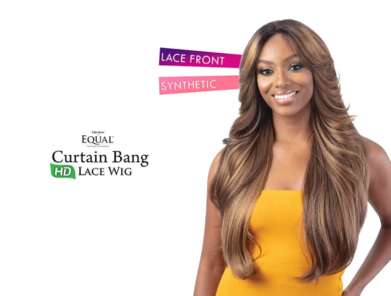 Lace wig with a side - swept bang for a sophisticated lookSHAKE N GO EQUAL CURTAIN BANG HD LACE WIG - BOMBSHELL