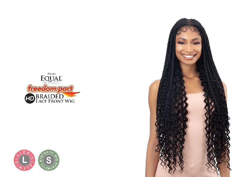 Lace wig with a straight texture for a sleek and minimalist lookSHAKE N GO FREETRESS EQUAL BRAIDED LACE FRONT WIG KNOTLESS BOHO BOX