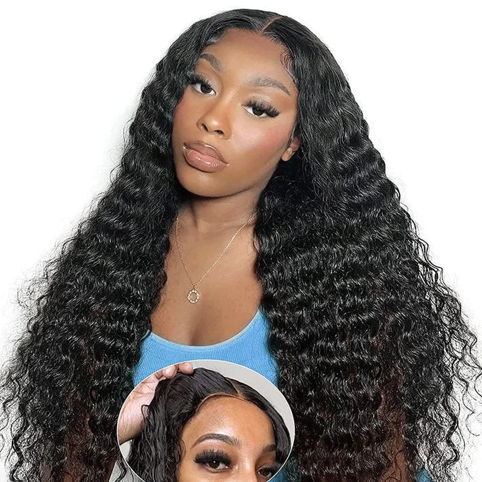 Peruvian - human - hair wig with a soft and manageable feelWear And Go-Glueless Water Wave Pre-Cut HD Lace Closure Human Hair Wigs