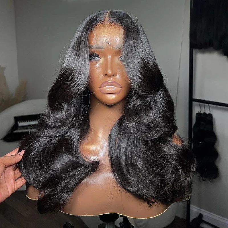 Lace wig with a curly texture for a bold and stylish choiceWOWANGEL 2X6 HD Lace Closure Wig Jet Black Wear & Go Glueless Wig