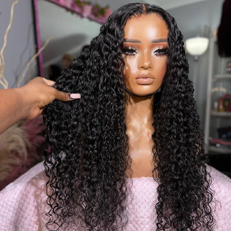 Lace wig with a pre - plucked hairline for a more natural lookWOWANGEL Wear & Go 5x5 HD Lace Closure Wig Curly Invisible Lace Glueless Wig