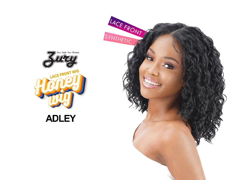 Lace wig with a pre - bleached knot for a natural - looking scalpZURY SIS LACE FRONT WIG HONEY WIG - ADLEY