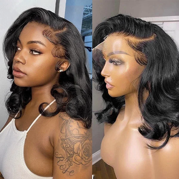 Bob wig with a pixie - inspired cut for a bold and stylish choice13x4 Body Wave Bob Lace Front Wigs HD Short Bob Lace Wig