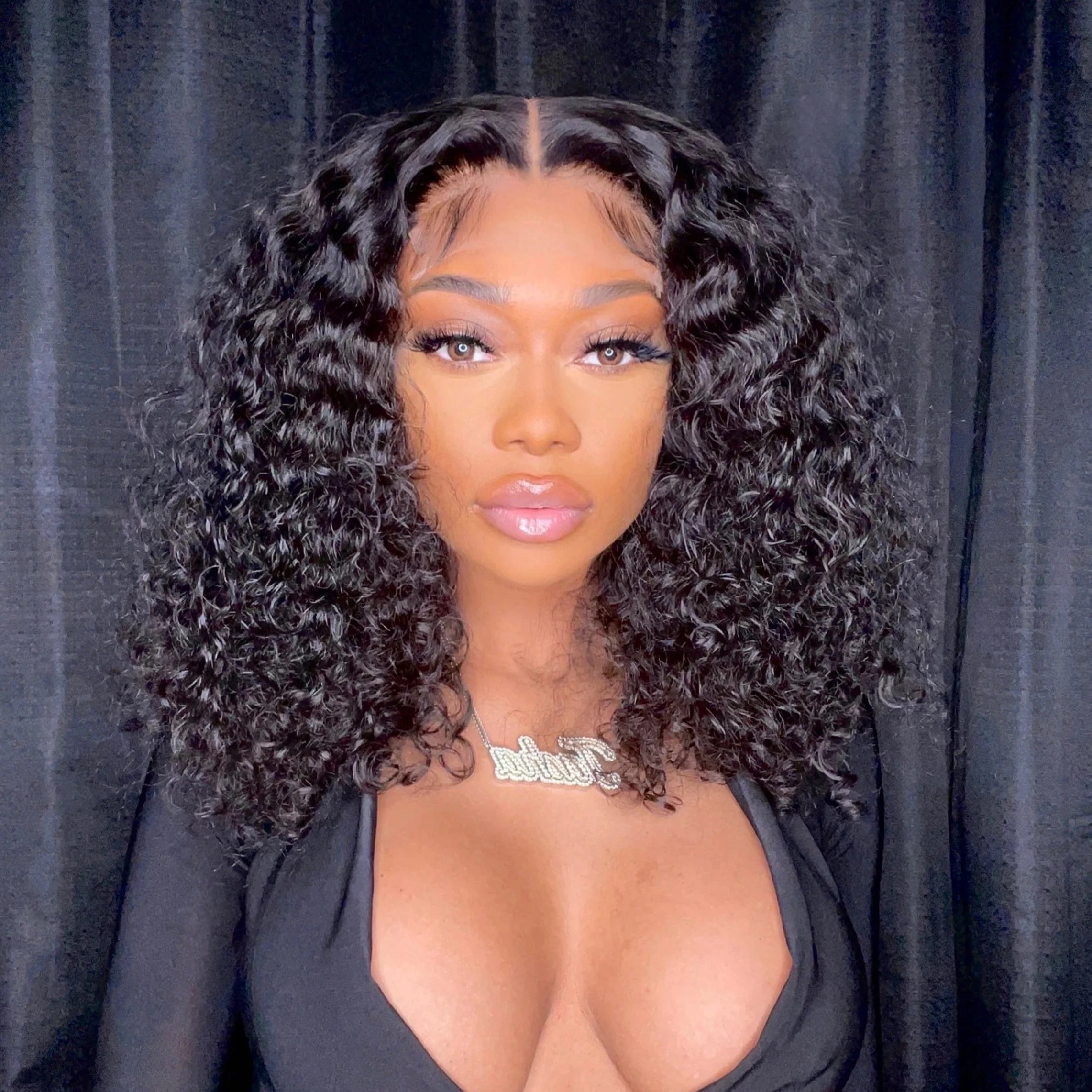 Bob wig with auburn highlights for a warm and vibrant appearanceAshley | Diamond Fake Scalp 13X6 Human Hair Lace Front Bob Wig Water Wave