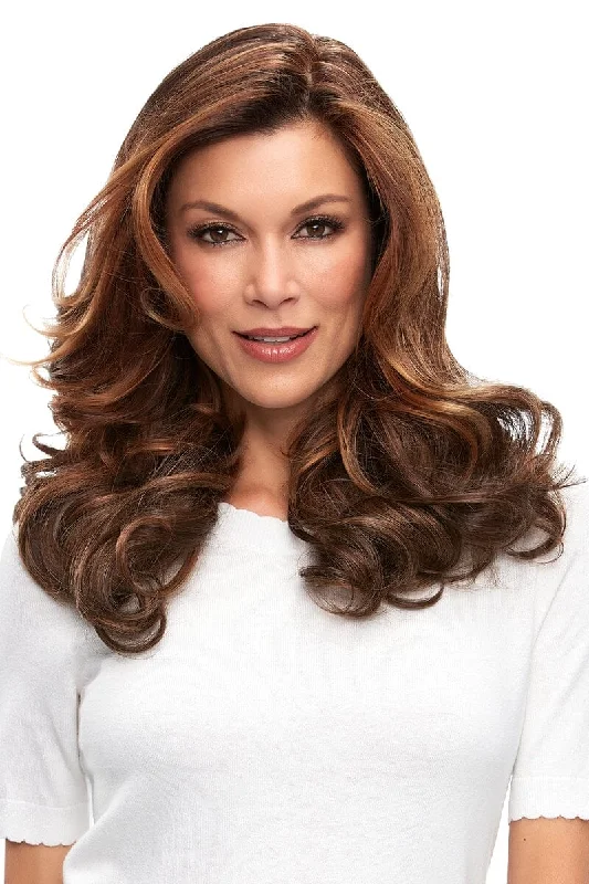 Synthetic long - length wig with a natural - looking textureeasiPart French 18" Human Hair Topper by Jon Renau | Easihair