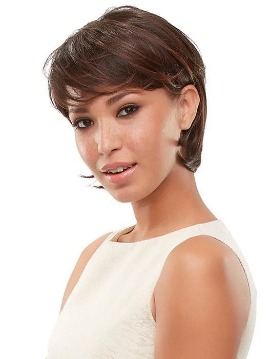 Layered bob wig to add volume and dimensionHeat | HF Synthetic Lace Front Wig (Basic Cap)