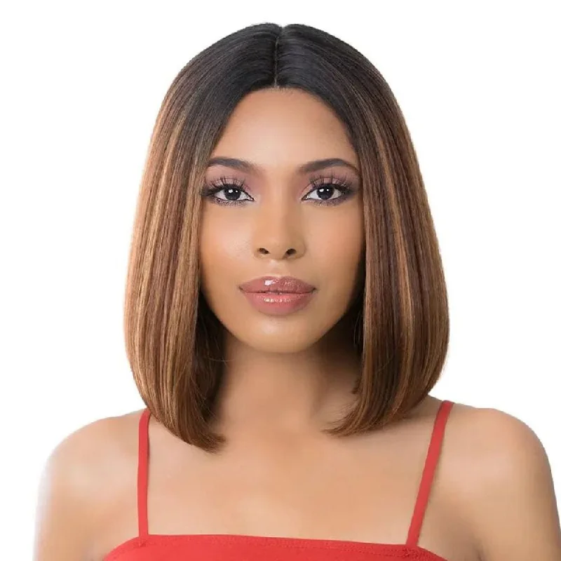 Bob wig for daily wear with a low - maintenance designIt's A Wig! Natural Skin Top Synthetic Lace Part Wig - St. Dios