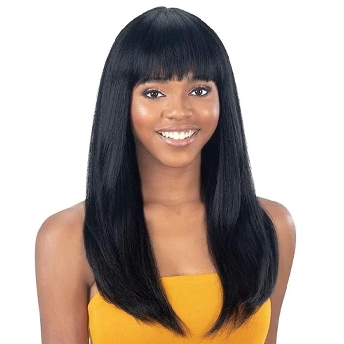 Bob wig in a jet - black color for a classic appearanceModel Model Klio Synthetic Wig - KL-015