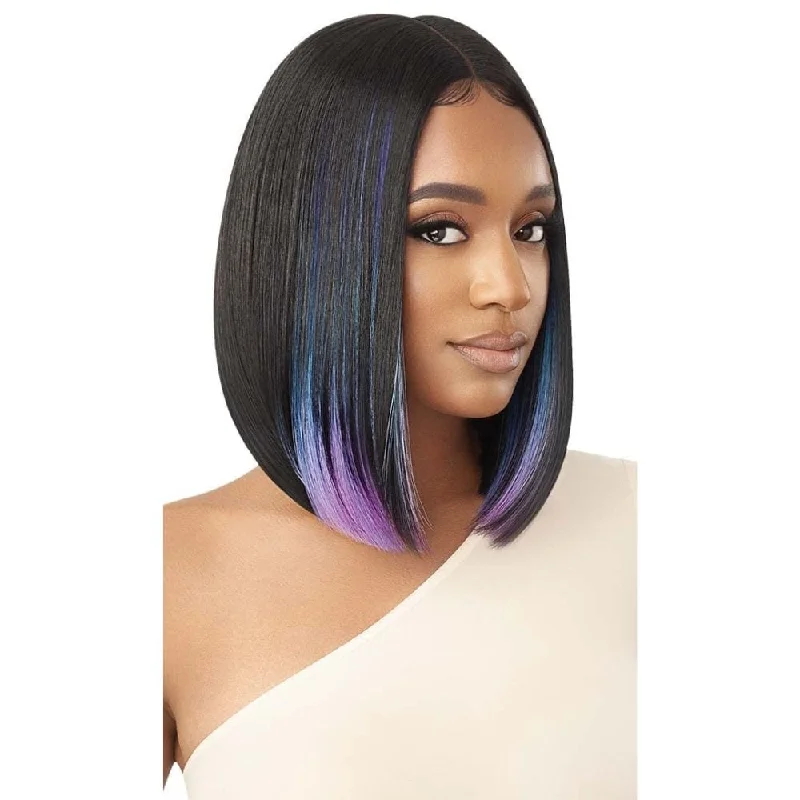 Layered bob wig to add volume and dimensionOutre Color Bomb Synthetic Lace Front Wig - Stina