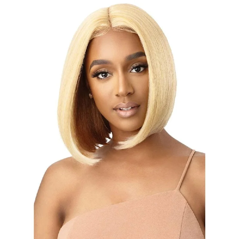 Bob wig with a curly fringe for a playful and youthful vibeOutre Color Bomb Synthetic Lace Front Wig - Tayten