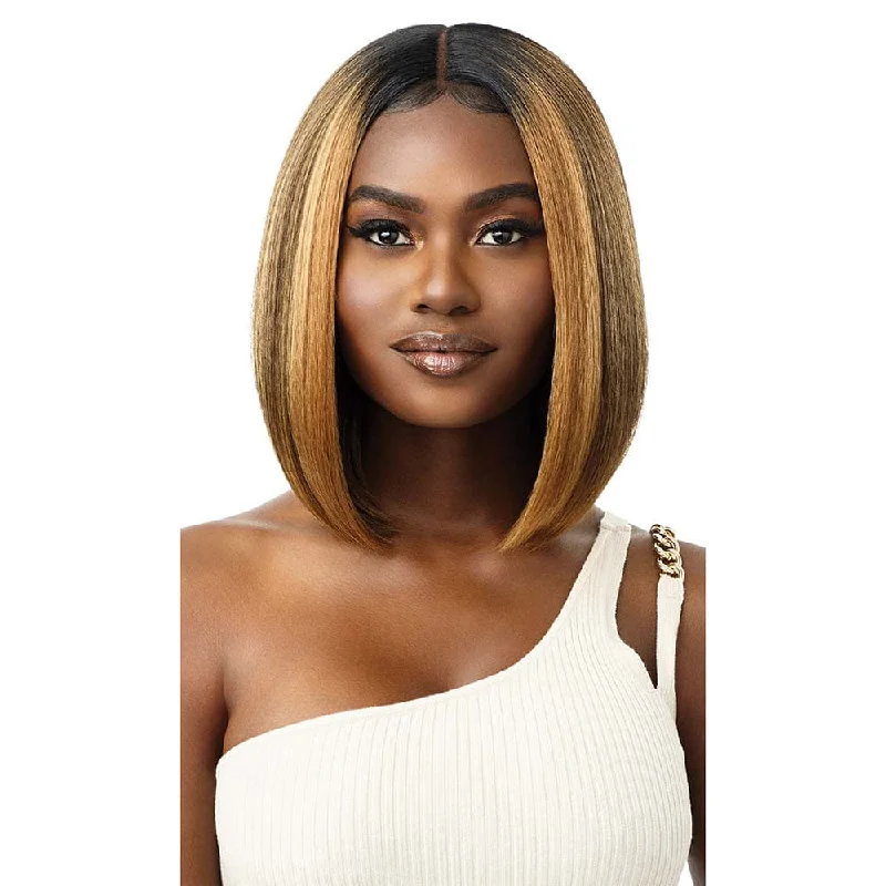 Bob wig with a balayage effect for a natural - looking color transitionOutre Synthetic Lace Front Deluxe Wig - Collina