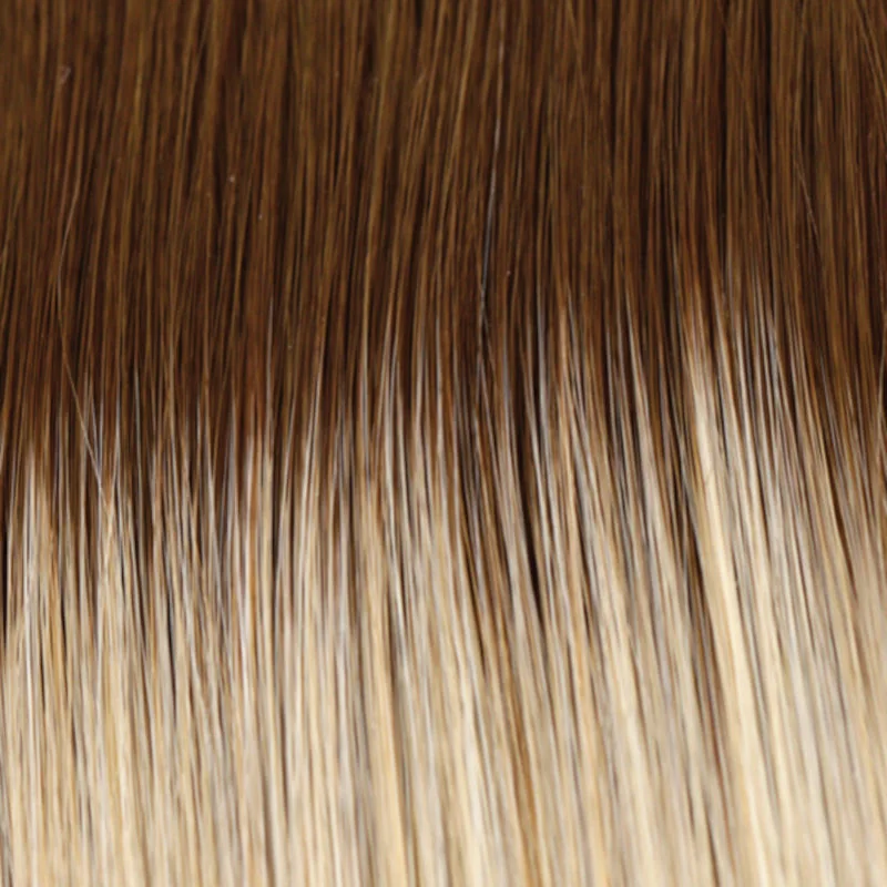 14/26/R10 | Red Blonde Gold Blonde Highlights Rooted Medium Brown