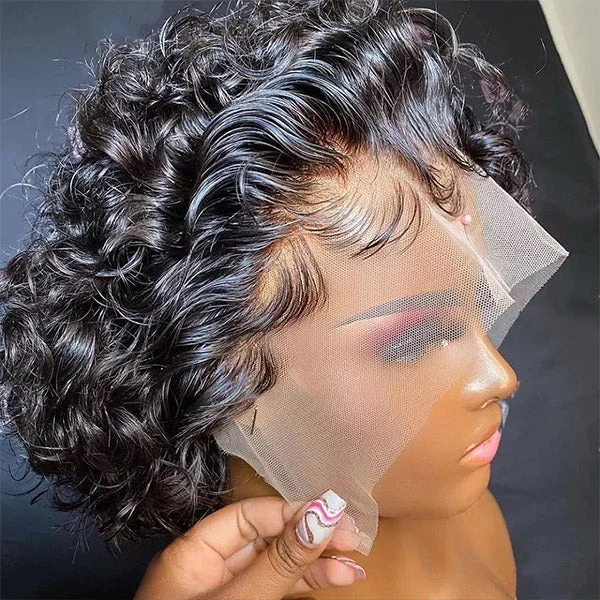 Bob wig with a monofilament cap for a breathable feelShort Curly Bob Lace Wigs Kinky Short Curly Bob Wig 100% Human Hair Short Curly Wigs