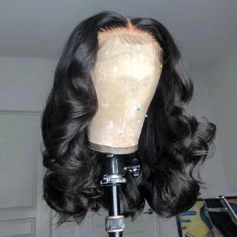 Petite bob wig suitable for women with small facesMegalook HD Lace Body Wave 13x6 Lace Front Short Bob Wig Human Hair Brazilian Wig