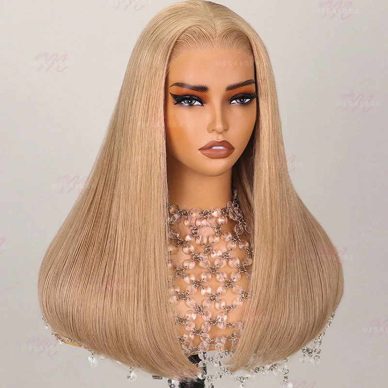 Bob wig made from high - quality synthetic fibers(Super Deal)Super Double Drawn Lace Closure Wigs 18 inch Salon-Quality Luxurious Glueless 6X5 HD Lace Wig Silky Straight Wear And Go Wig