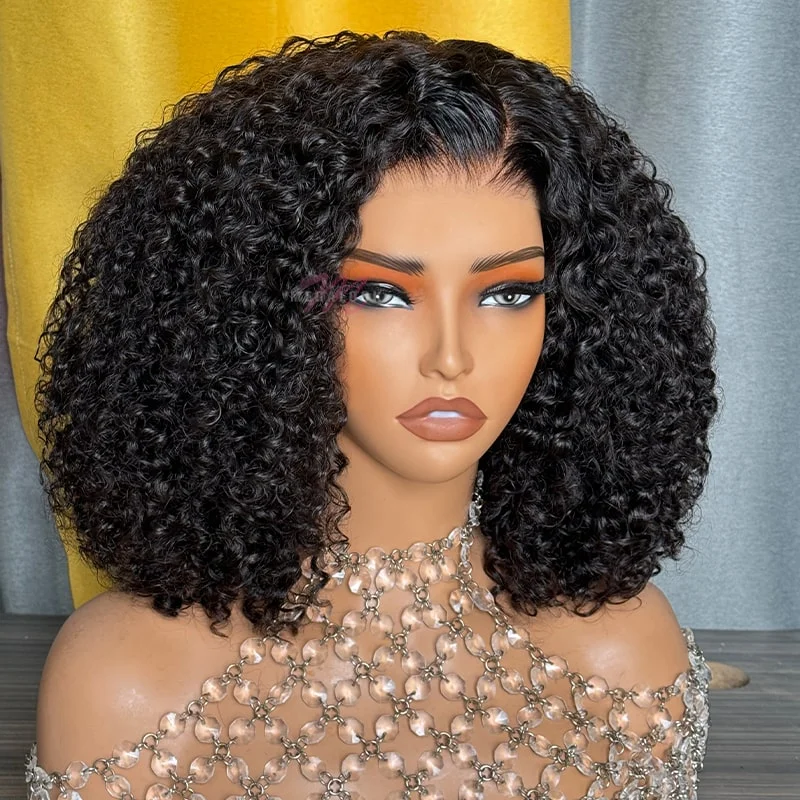 Short - bob wig for a super - sleek and minimalist style{Super Sale} Megalook Limited Design Pre-Cut Glueless 5x6 Lace Closure Loose Curly/Deep Curly Wig