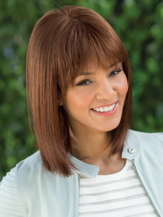 Short - bob wig for a super - sleek and minimalist styleTatum | Synthetic Wig (Mono Top)