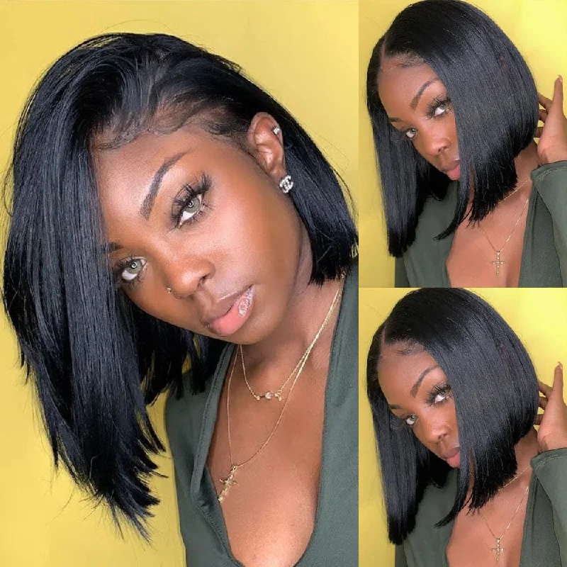 Bob wig for daily wear with a low - maintenance designTaylor | 13x4 Full Frontal Human Hair BOB Lace  Wig | Silky Straight